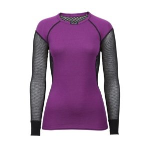 dámské funkční triko BRYNJE Lady Wool Thermo Shirt w/inlay, černo-fialové Barva: Fialová, Velikost: M (38-40)