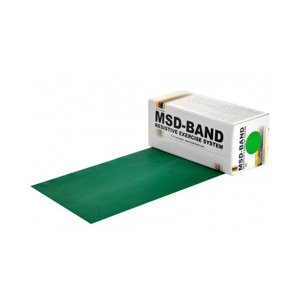 MSD BAND MSD-BAND Cvičební pás Latex Free, 5.5m tuhý, zelený (krabička)